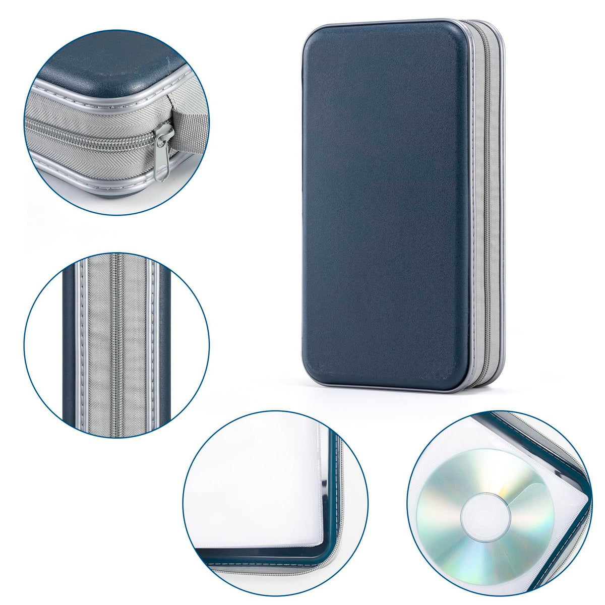 LIOVODE DVD Case, 96 Capacity CD Case Holder Organizer Disc Wallet for Car