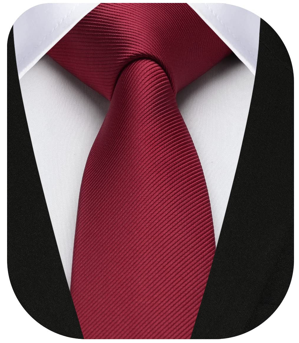 HISDERN Skinny Tie Solid Color 6cm Slim Ties for Men Wedding Classic Formal Business Necktie