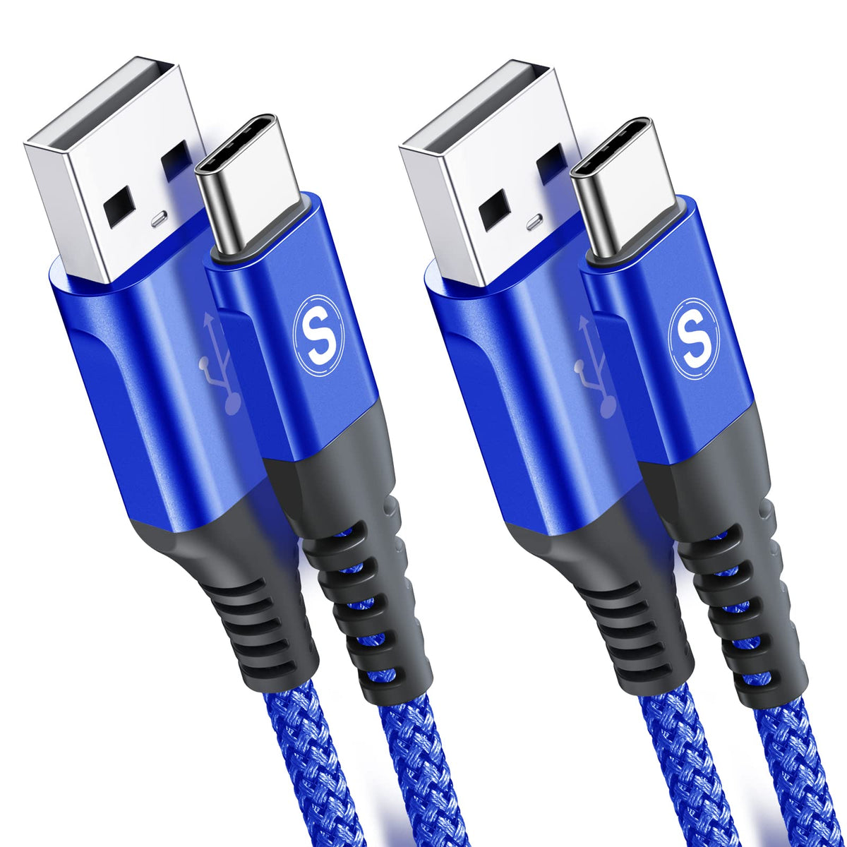 2-Pack 2M USB C Cable 3.1A Fast Car Charger Cable Compatible for iPhone 17 air 16 15 Plus Pro Max, Samsung Flip/Fold 7 6 5 4 3 S26 S25 S24 S10 S20 S21 S22 S23 A16/15/14/13/12 A35/A34 A56/55/54, Pixel