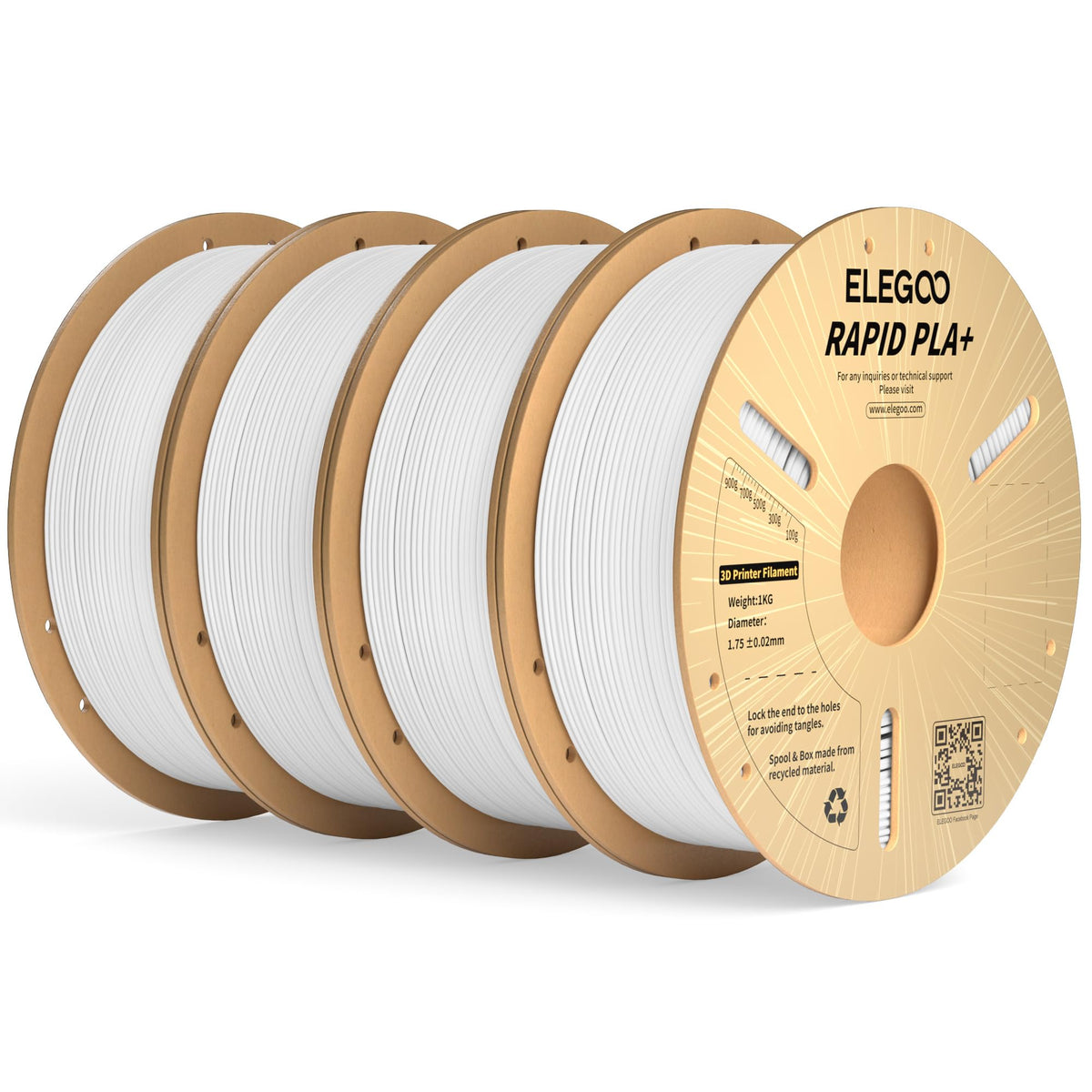 ELEGOO Rapid PLA Plus 3D Printer Filament 1.75mm Bundle 8 Colours 8 * 250g