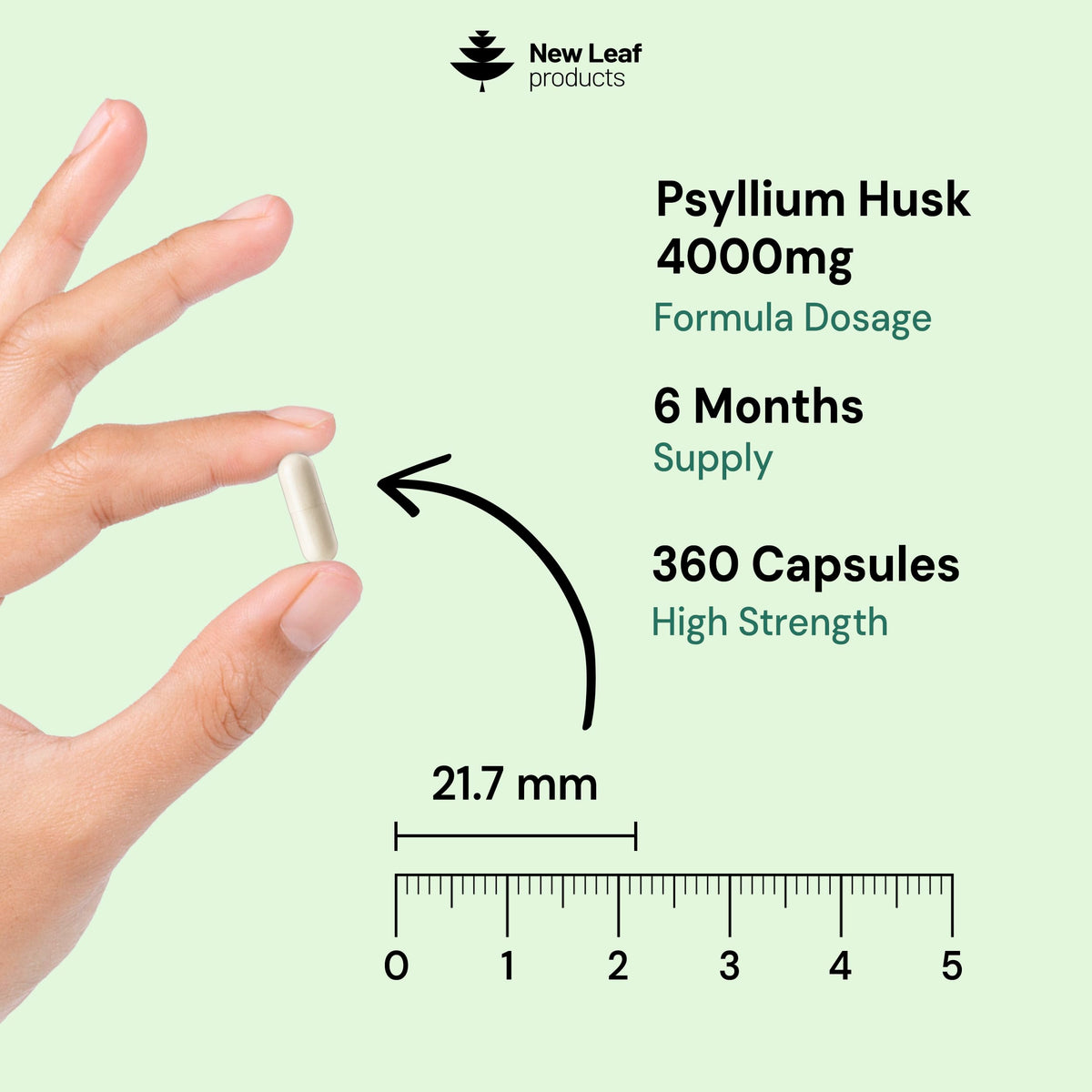 New Leaf Psyllium Husk 4000mg Fibre Supplement 120 Capsules