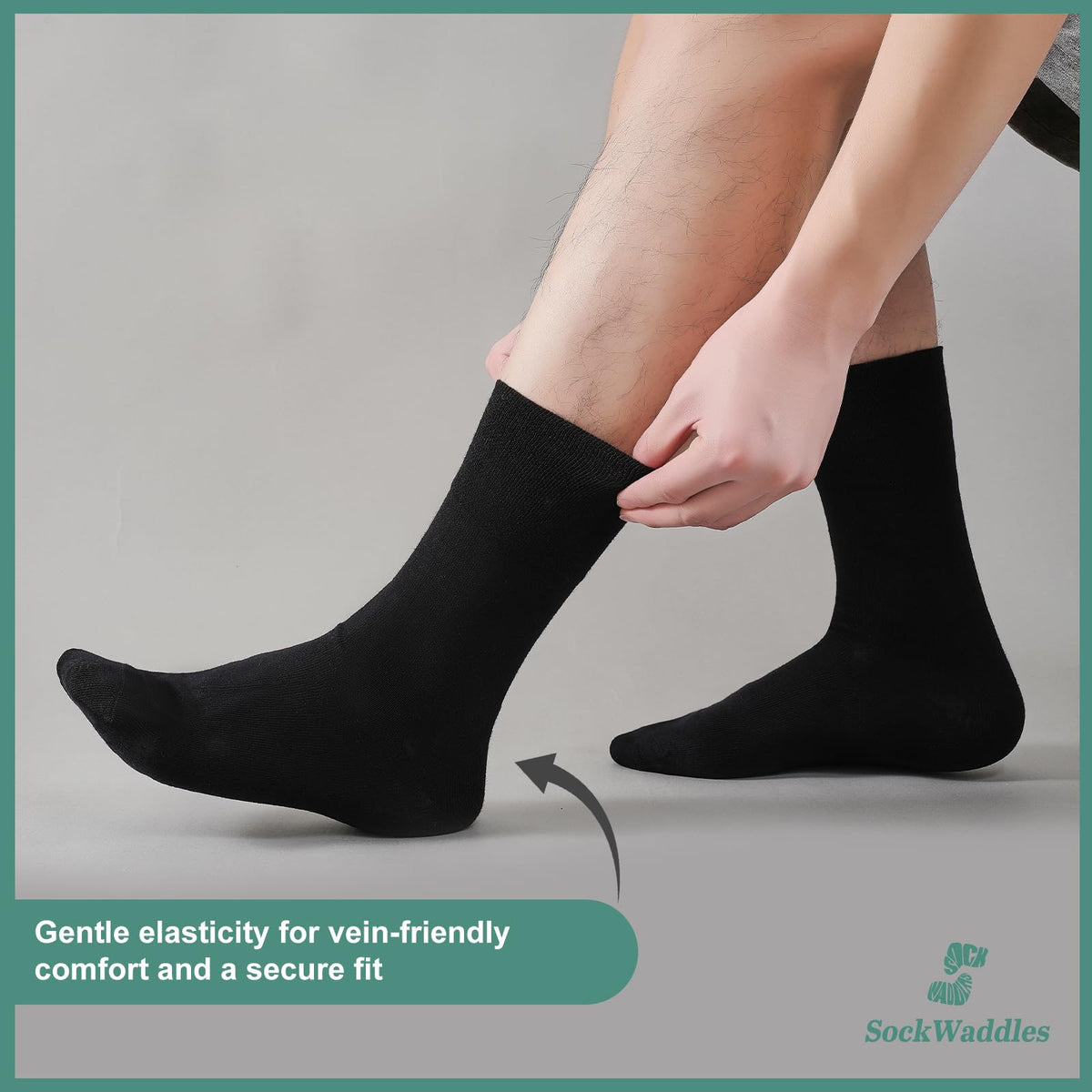 SockWaddles Diabetic Socks for Men & Women, 6 Pairs, Soft Loose Top