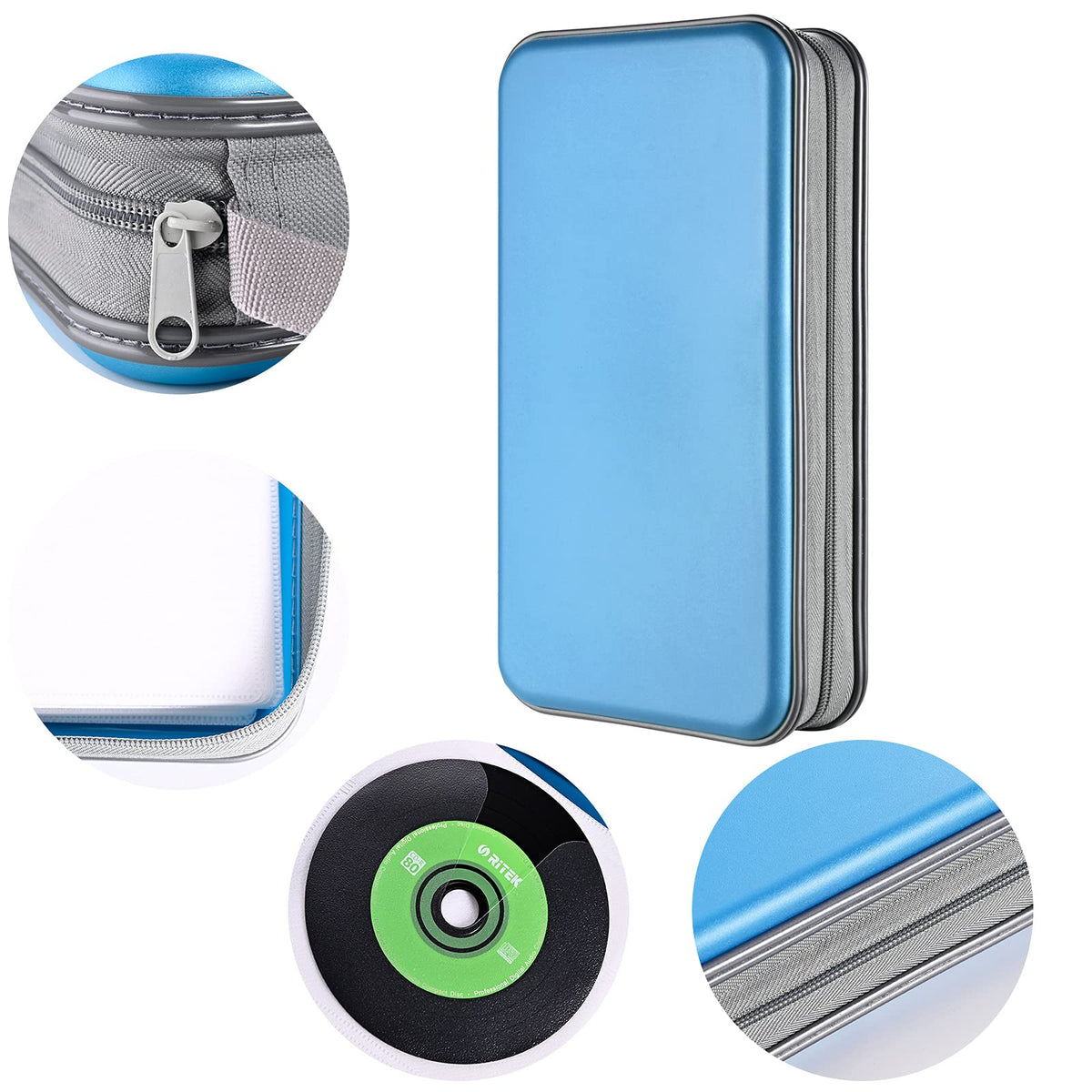 LIOVODE DVD Case, 96 Capacity CD Case Holder Organizer Disc Wallet for Car