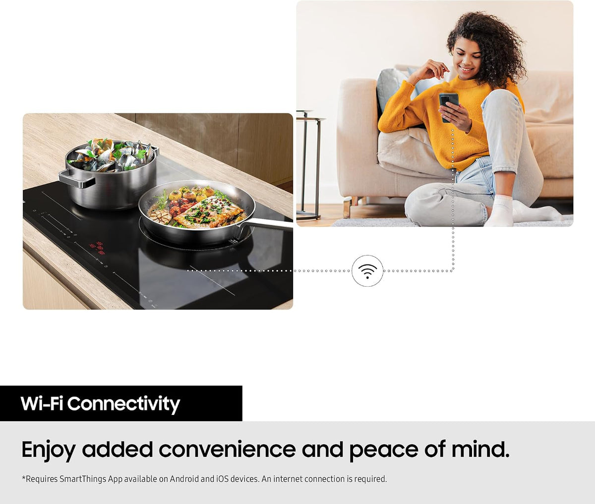 Samsung Ceramic Hob with 4 Cooking Zones, With Touch Control, Colour: Black, Material: Glass, C61R2AEE