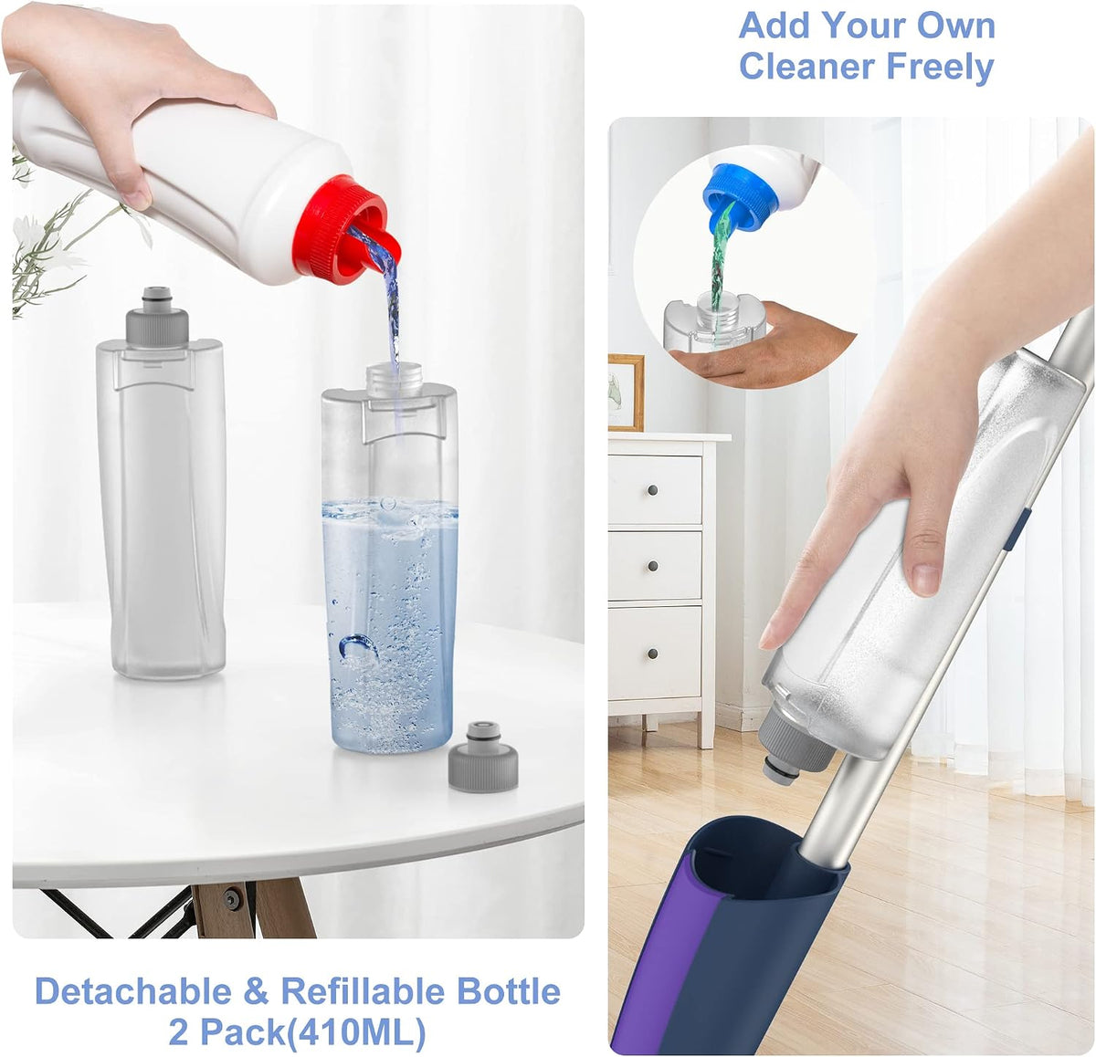 Microfibre Floor Mop with 4 Washable Pads: Spray Mops for Cleaning Floors
