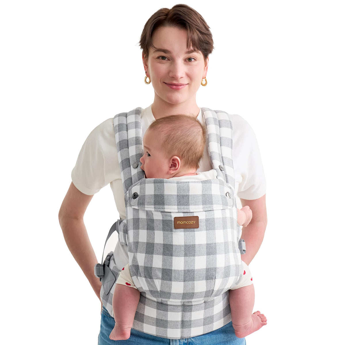 Momcozy Baby Carrier for 3-24M/3.2-20kg, Waist 64-127cm, Cotton Khaki