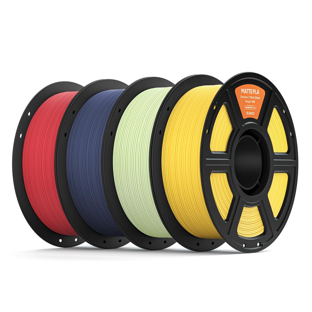 ELEGOO Matte PLA 3D Printer Filament 1.75mm White 2KG, Matte Finish