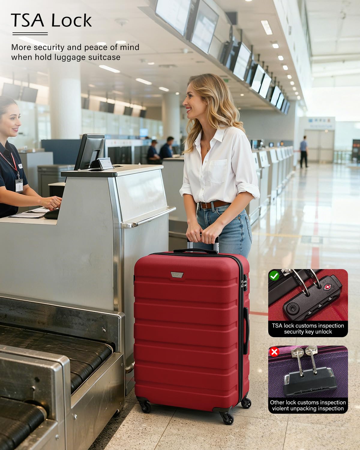 COOLIFE 28 Inch Large Suitcase, ABS+PC, Lightweight Hard Shell Luggage