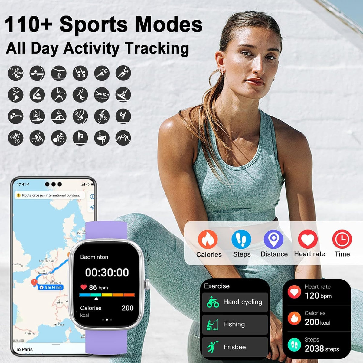 Motast Smart Watch, Fitness Tracker 1.69'' HD for Men Women, Step Counter