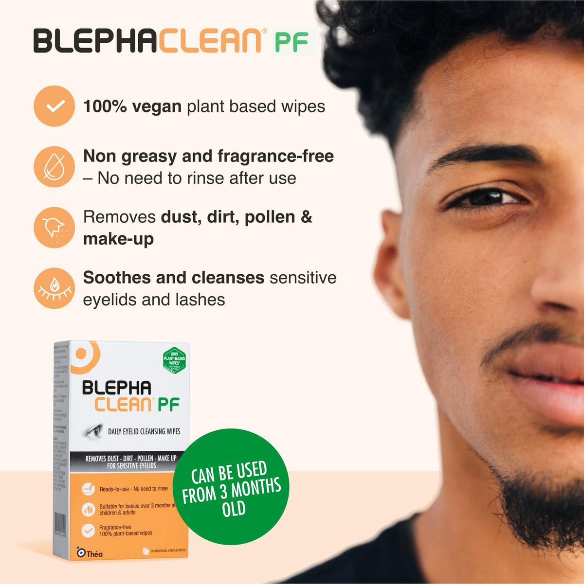 Blephaclean PF Cleansing Eyelid Wipes, for Sensitive Eyelids, 20 Wipes