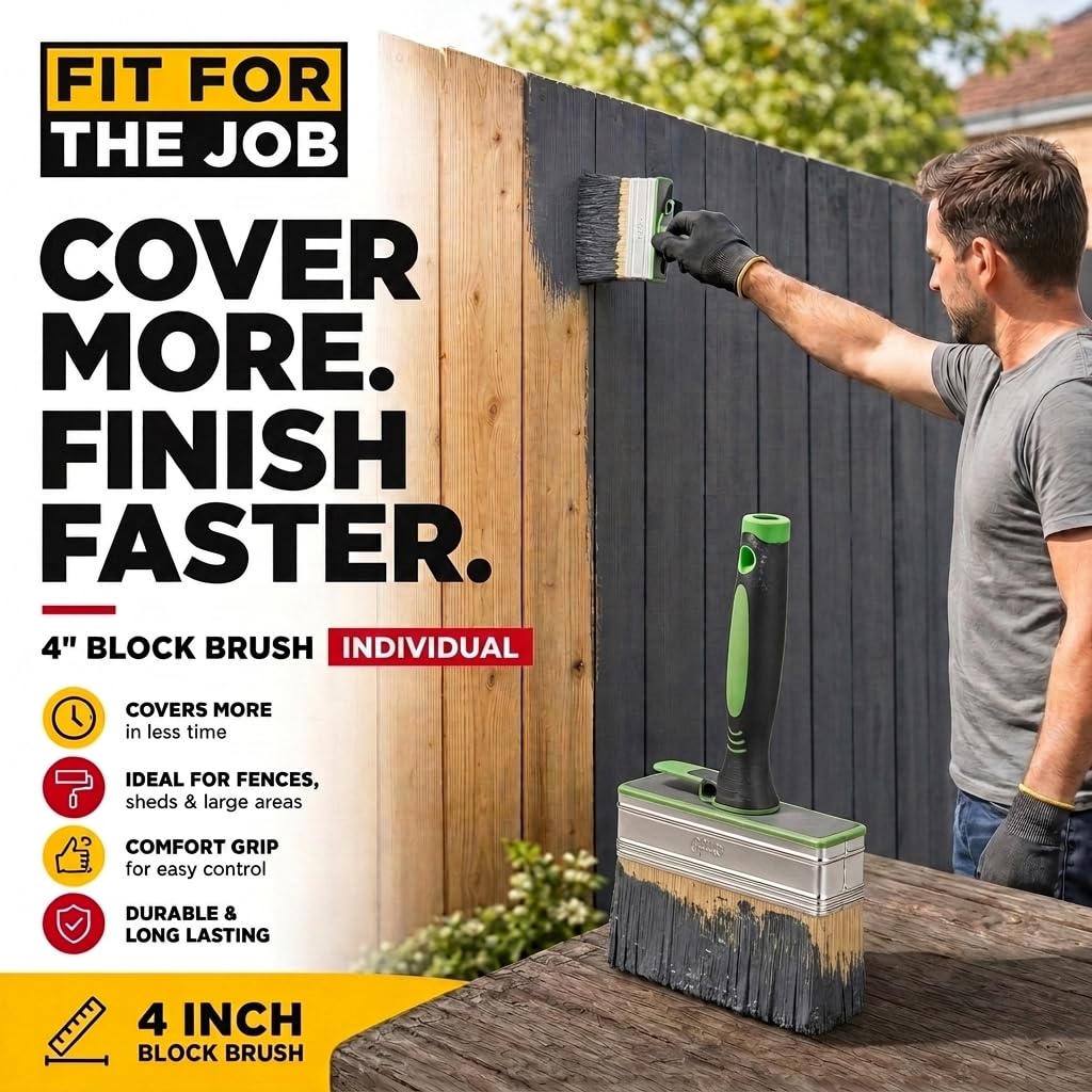 Fit For The Job Block Brush 4 inch Large Capacity for Emulsion