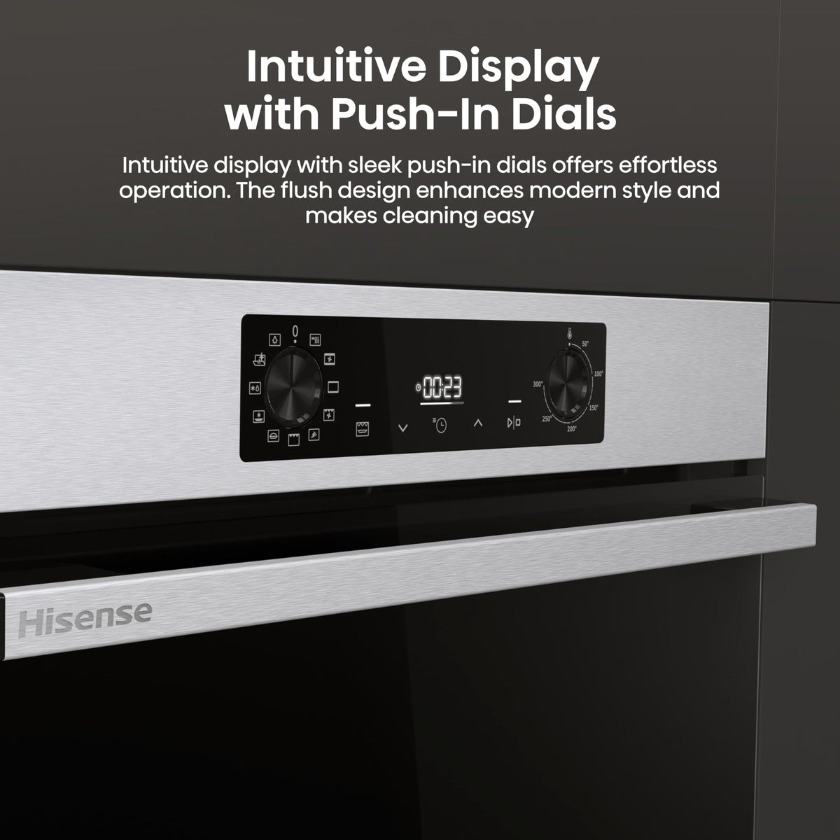 Hisense BI62020ABGUK - Built-in 60L Electric Single Oven - Black - 530x595x595 mm (DxWxH) - A Rated, Extra Large