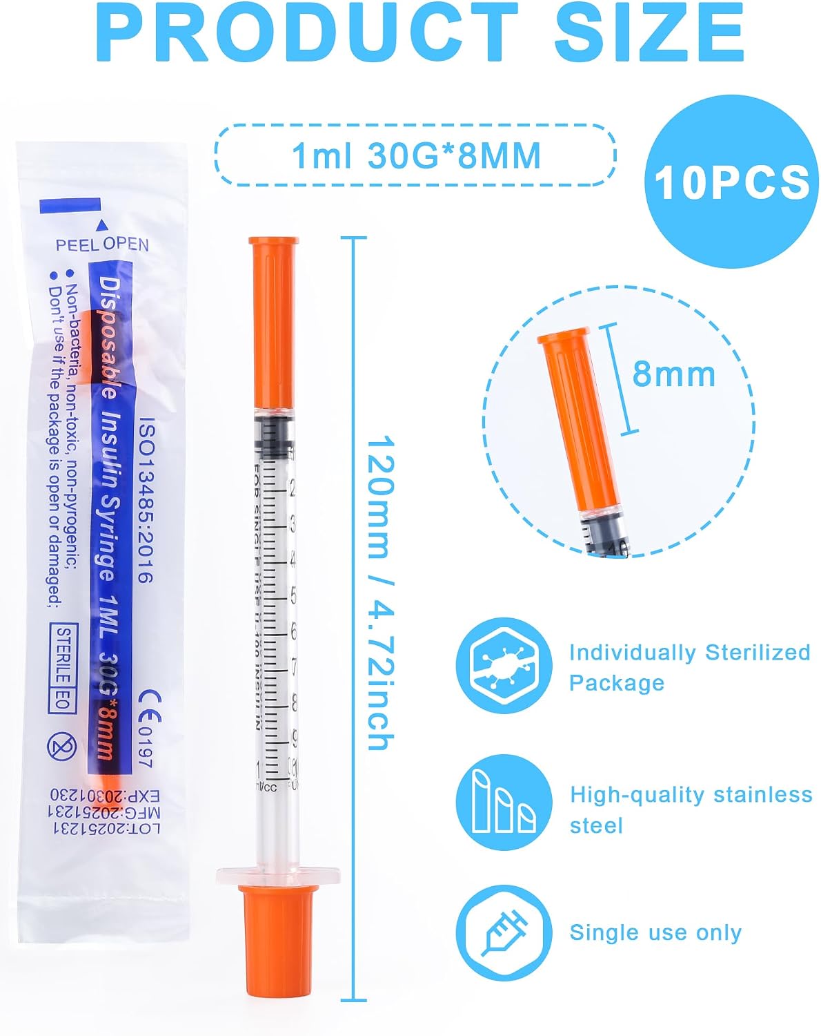 10 Pcs 1ml 30G 8mm Plastic Multiple Uses Measuring Tools