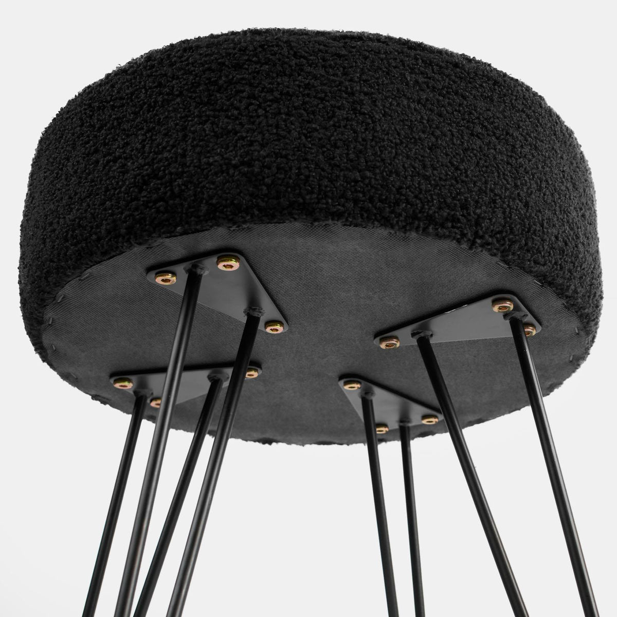 Stool Boucle Fleece Chair Dressing Table Vanity Seat Pouffe Home Spa Foot Rest