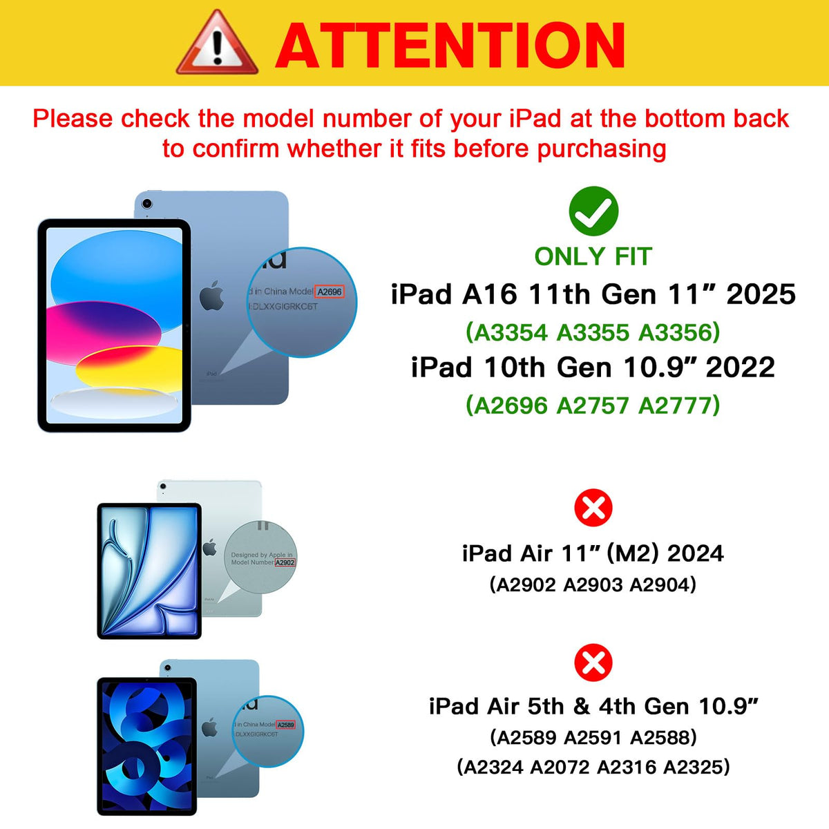 ProCase 2 Pack Screen Protector for iPad A16 2025 11th 11"/10th 2022 10.9"