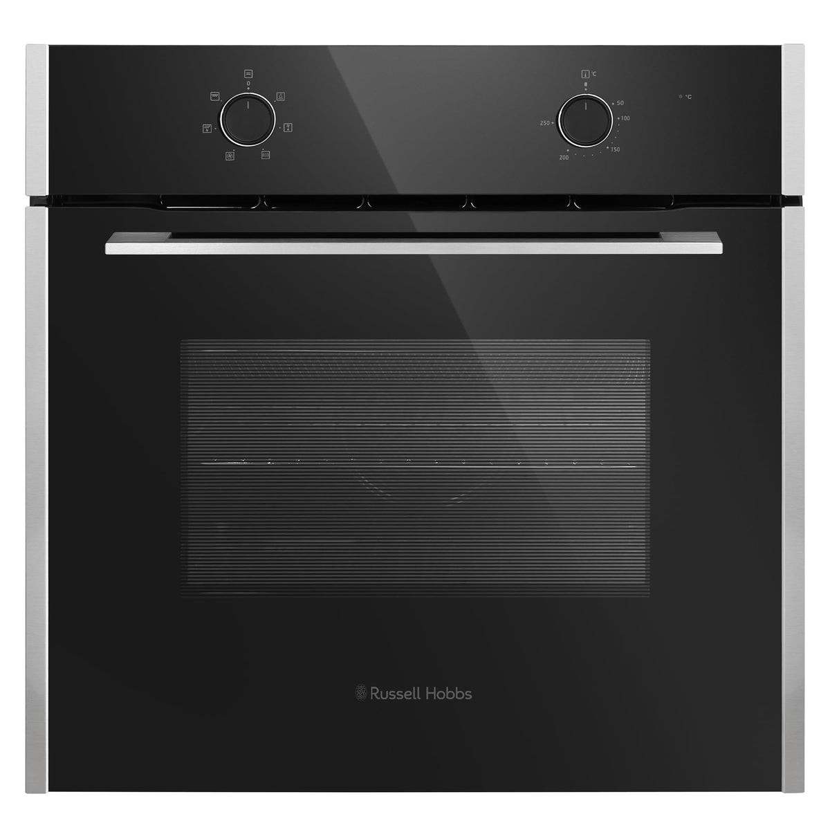 Russell Hobbs 70L, 60cm Wide, Single Electric Built-in Fan Oven and Grill in Stainless Steel, 6 Oven Functions, RHFEO7004SS