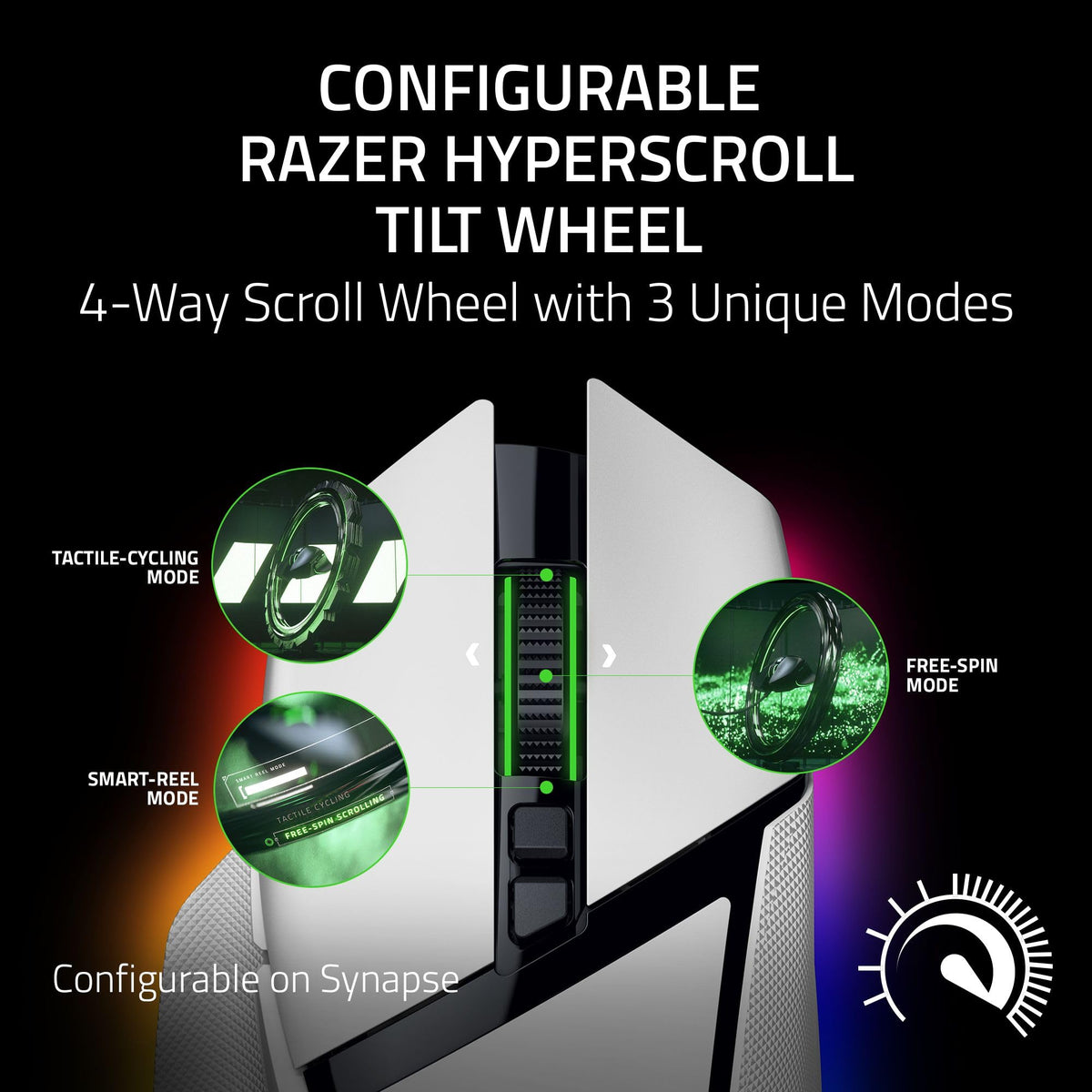 Razer Basilisk V3 - Wired Customisable Gaming Mouse (10+1 Programmable Buttons, HyperScroll Tilt Wheel, 11 Chroma RGB Lighting Zones, Optical Mouse Switches, Focus+ 26K DPI Optical Sensor) Black