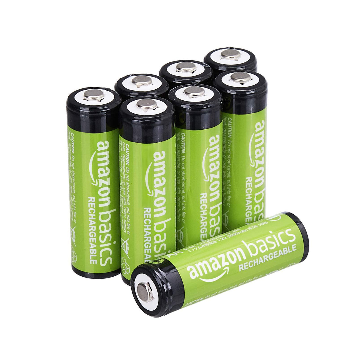 Amazon Basics 12-Pack Rechargeable AAA NiMH Performance Batteries, 800 mAh, 1.2V, Recharge up to 1000x Times, Pre-Charged