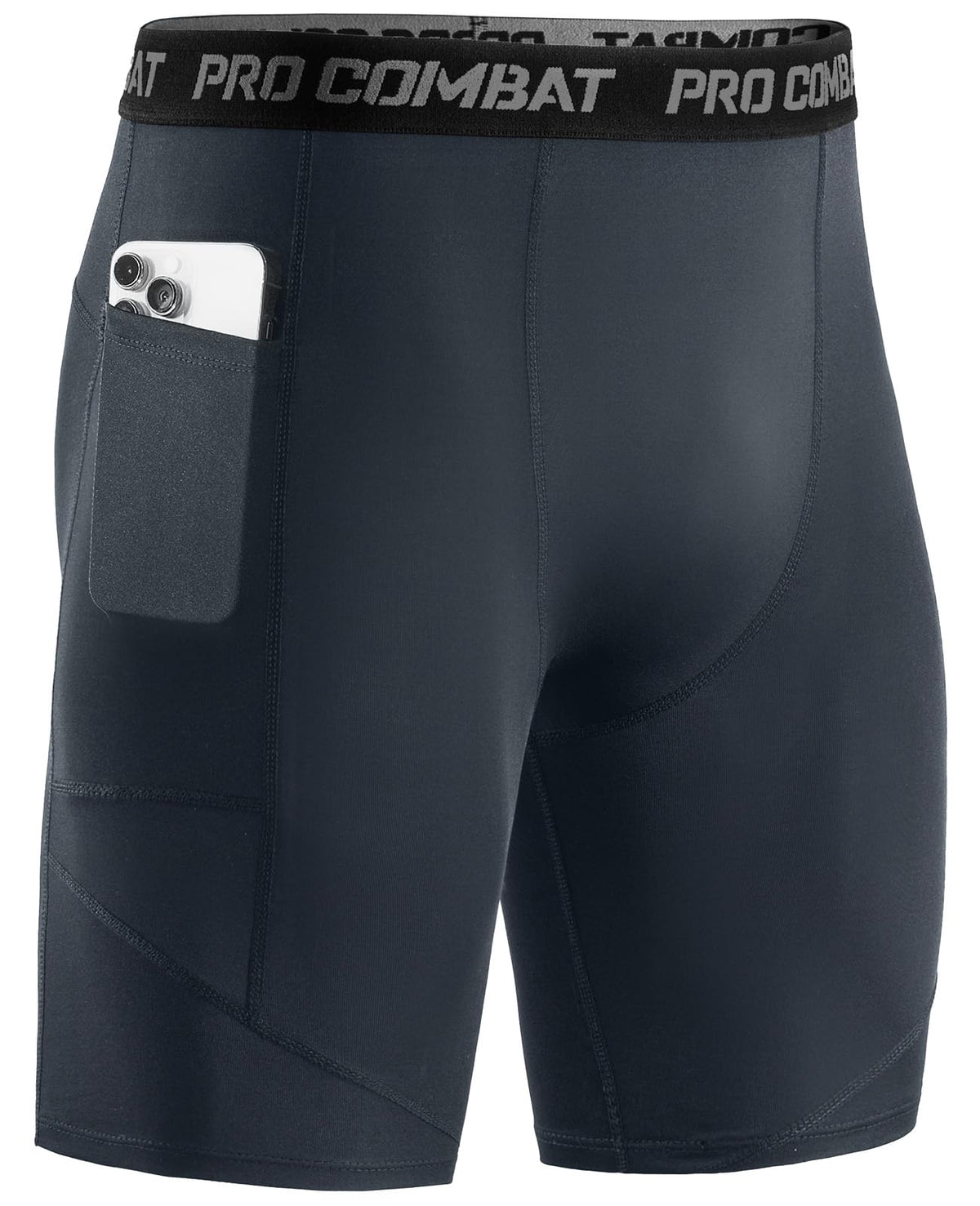 Niksa Compression Shorts Men, 1 Pack or 3 Packs Gym Running Shorts with Pockets Sports Anti Chafing Underwear Base Layer Shorts Quick-Drying Fabric Undershorts Men’s Workout Shorts