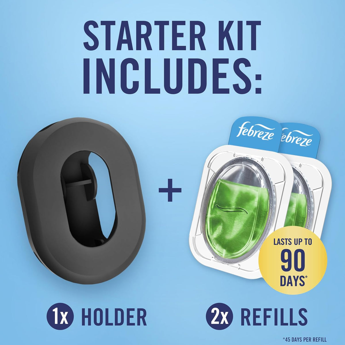 Febreze Bin Freshener Starter Kit Outdoor 1 Holder + 2 Refills 2x4.88ML