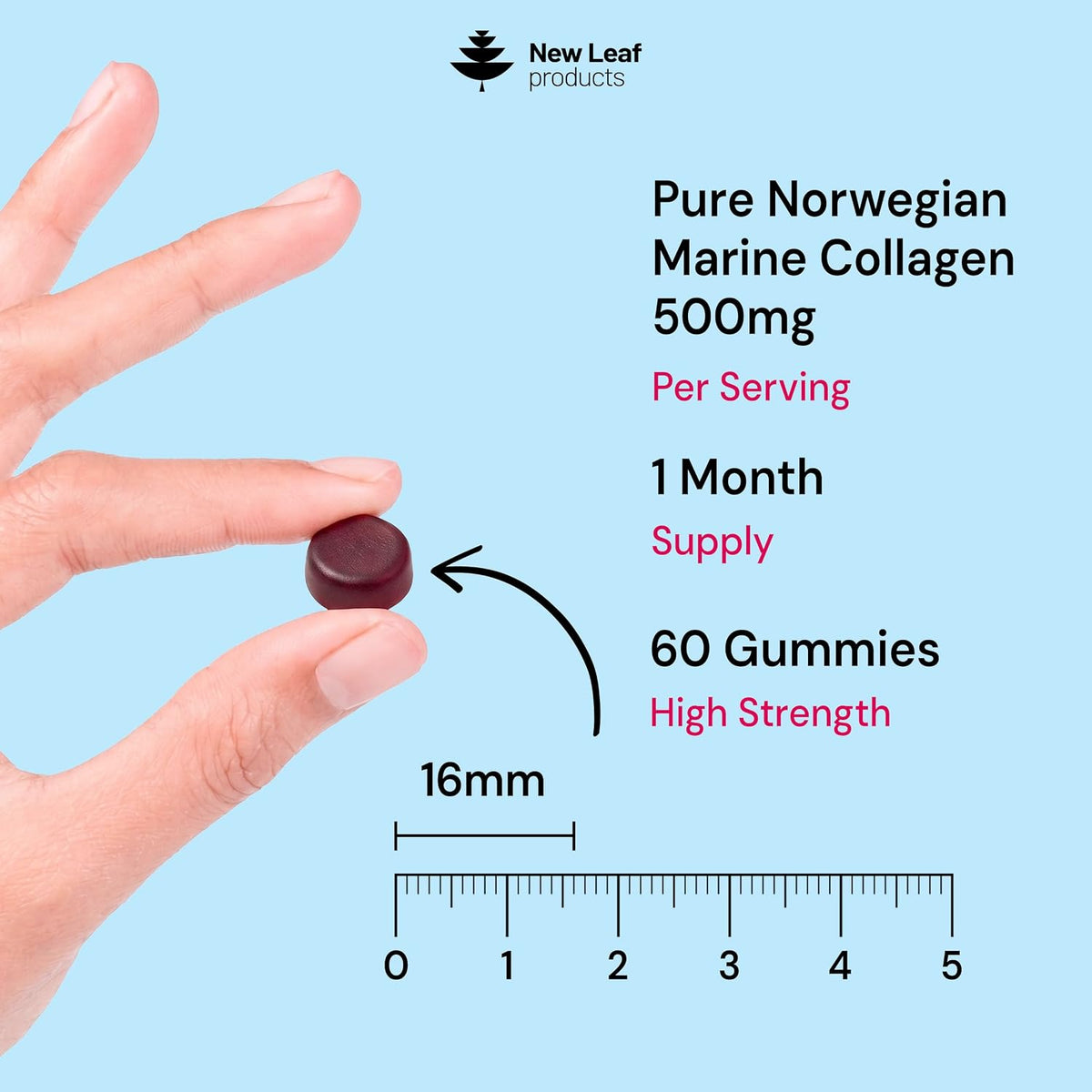 Marine Collagen Gummies for Women, 60 Gummies 1 Month Biotin, Folic Acid