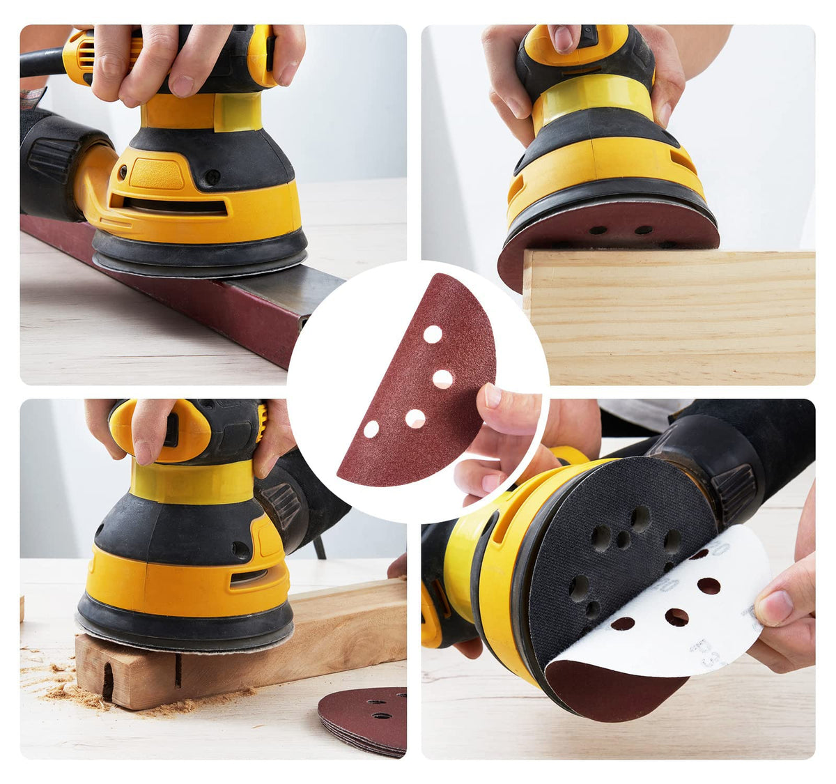 SATC Sanding Discs 150 Grit 110PCS Orbital Sander Discs 125mm Hook and Loop Round Orbital Sander Pads for Sanding