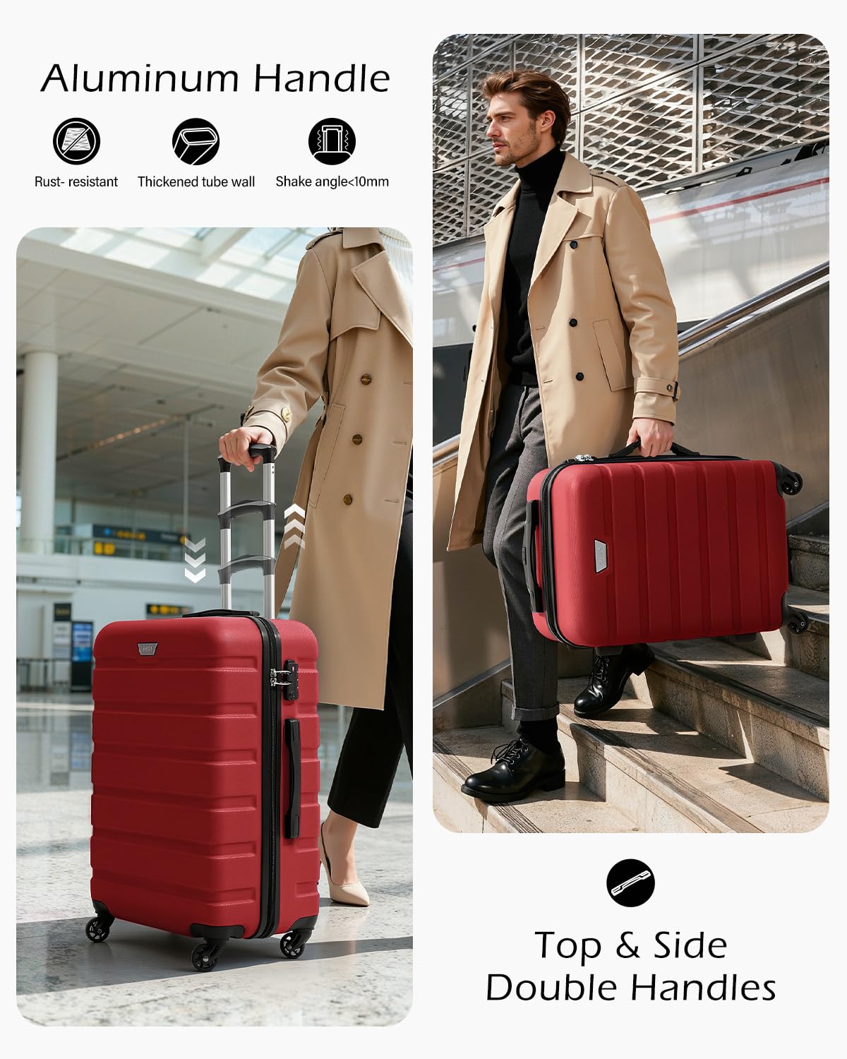 COOLIFE 28 Inch Large Suitcase, ABS+PC, Lightweight Hard Shell Luggage
