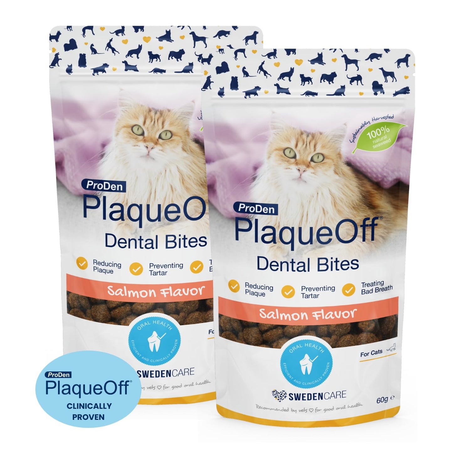ProDen PlaqueOff 40g Powder for Cats, 100% Natural Tooth Care Powder, Protects Against Bad Breath, Helps with Tartar and Plaque