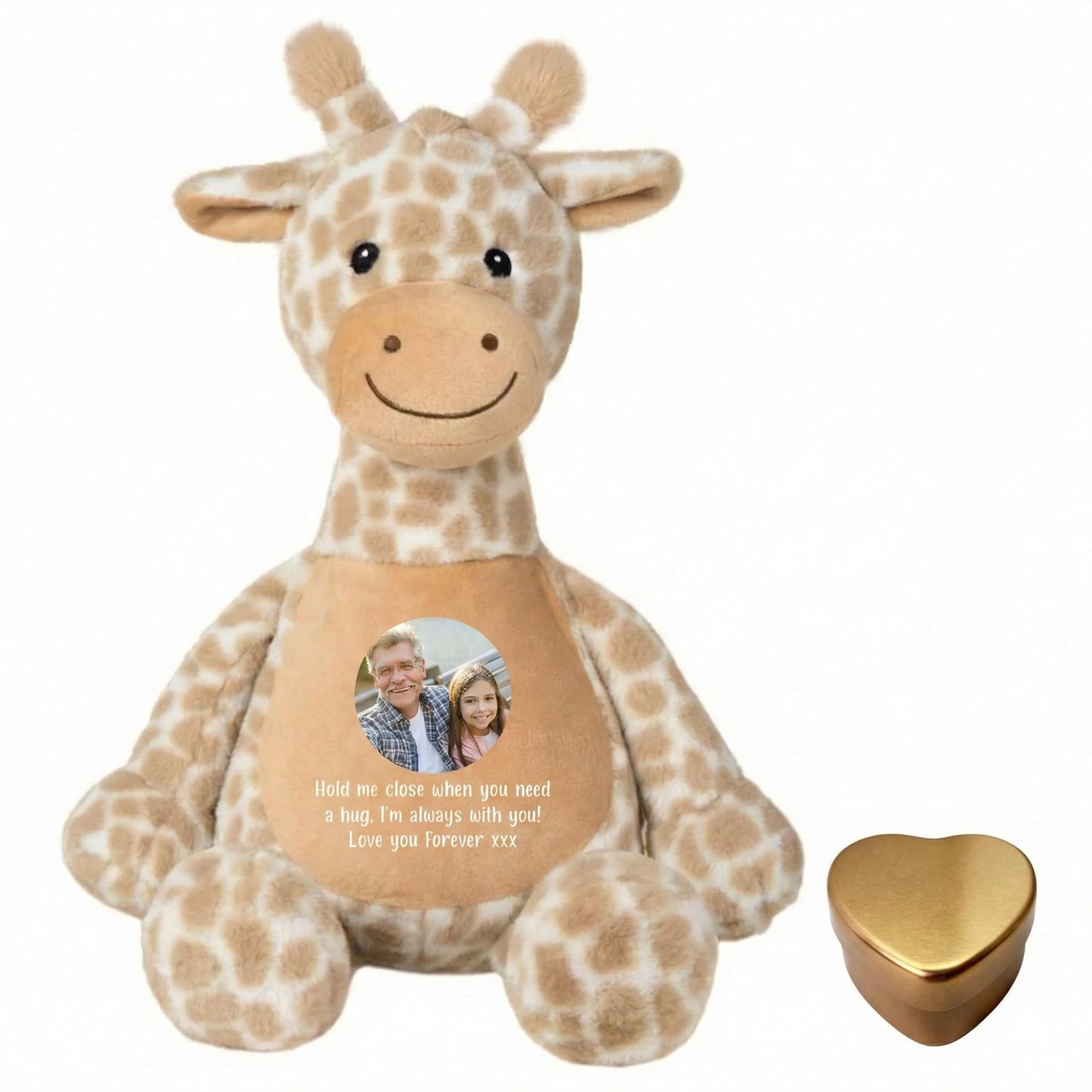 Personalised Photo Comfort Keepsake Giraffe Teddy | Custom Photo & Message | Sympathy Gift, Remembrance, Present