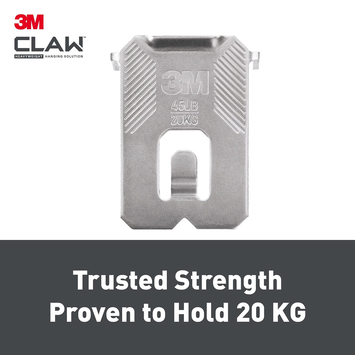 3M Claw Plasterboard Picture Hanging Wall Hooks For Hanging Home Décor, 4 Hangers, Holds up to 7 kg - Ideal for Heavyweight Items