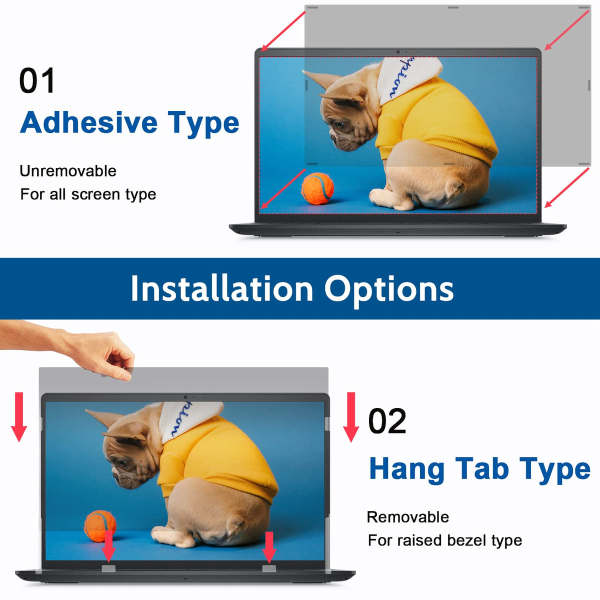 IPROKKO Laptop Privacy Screen 13.3 Inch 16:9 Anti-Blue Light Filter