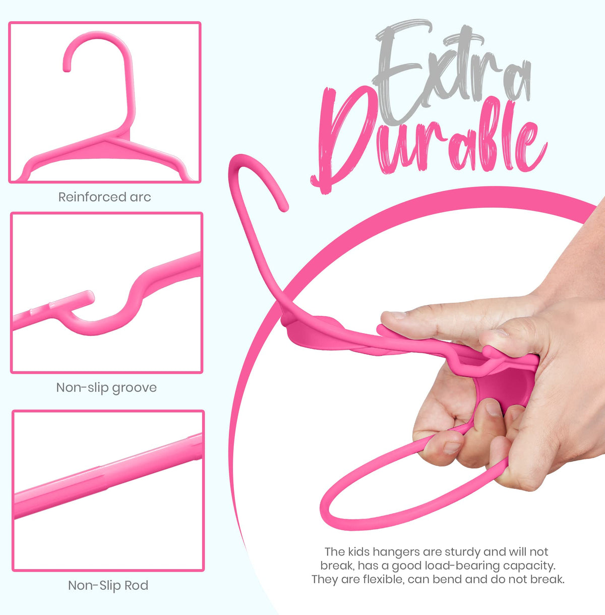 Utopia Home 20pcs Kids Hangers - 28cm Plastic Baby Hangers for Closet - Kids Hanger for Clothes and Baby Hanger for Closet - for Daily Standard Use (Grey)
