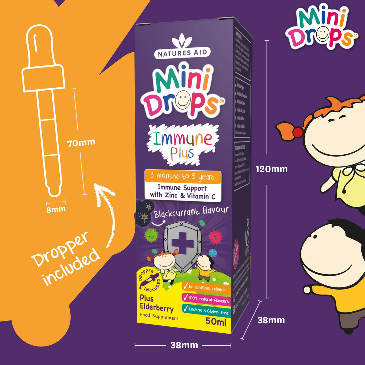 Natures Aid Mini Drops Multi-Vitamin for Babies, Kids & Children 50ml