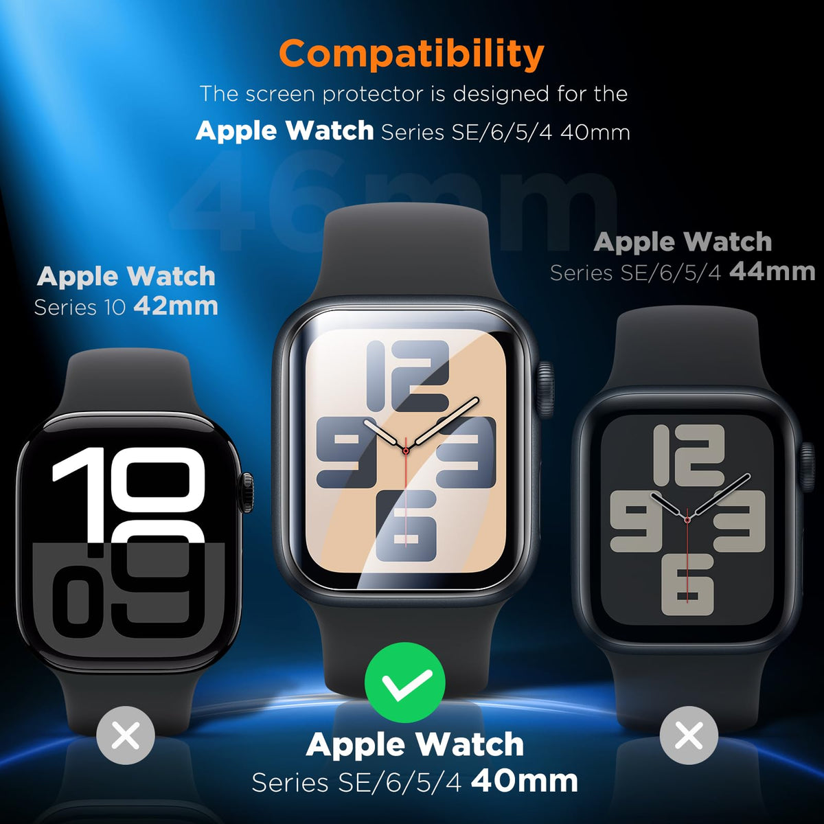 LK 6 Pack for Apple Watch Series 12/11/10 42mm Screen Protector
