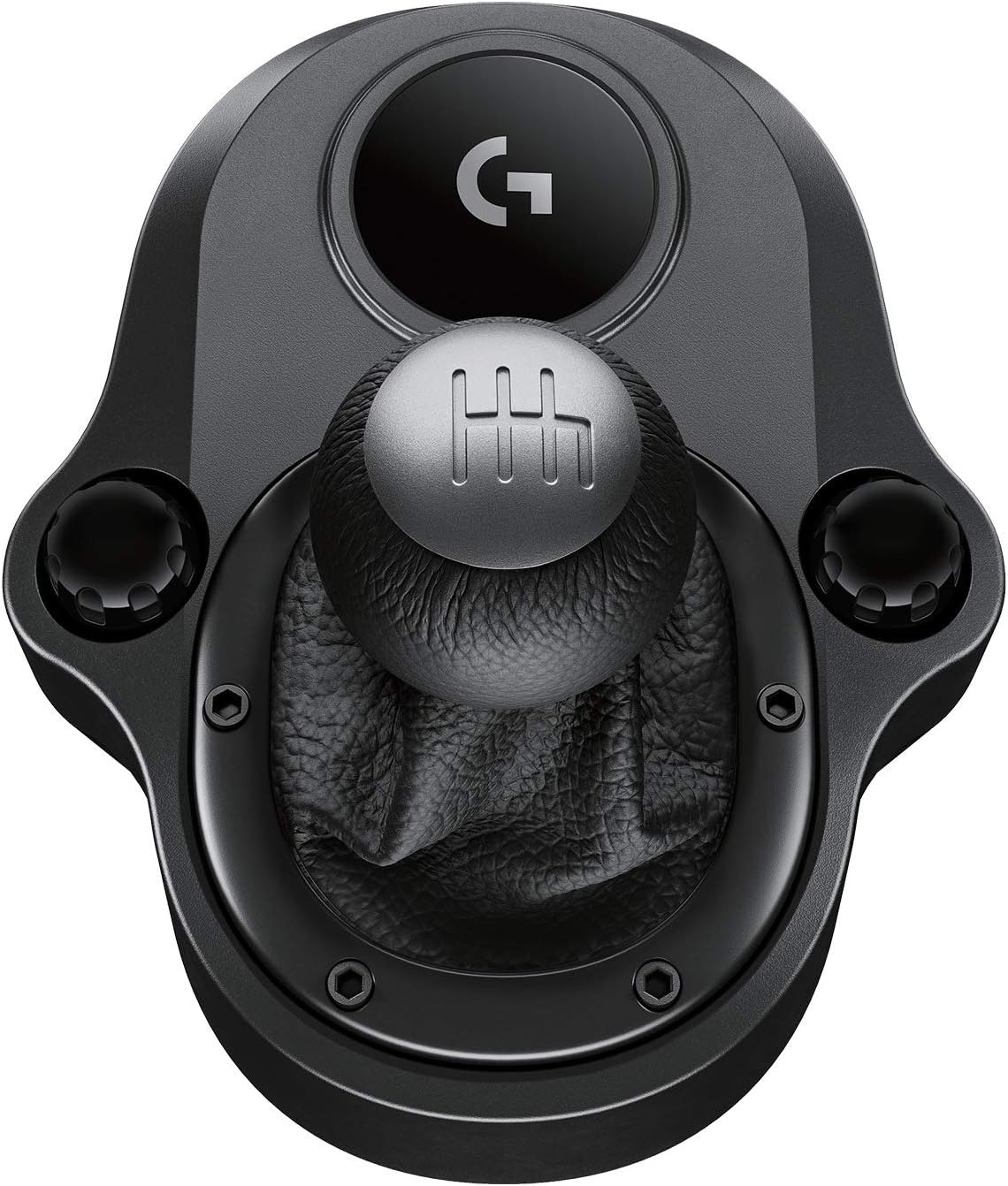 Logitech G Driving Force Racing Wheels Shifter for G29, G920 & G923, 6 Speed, Push Down Reverse Gear, Steel and Leather Construction - Black