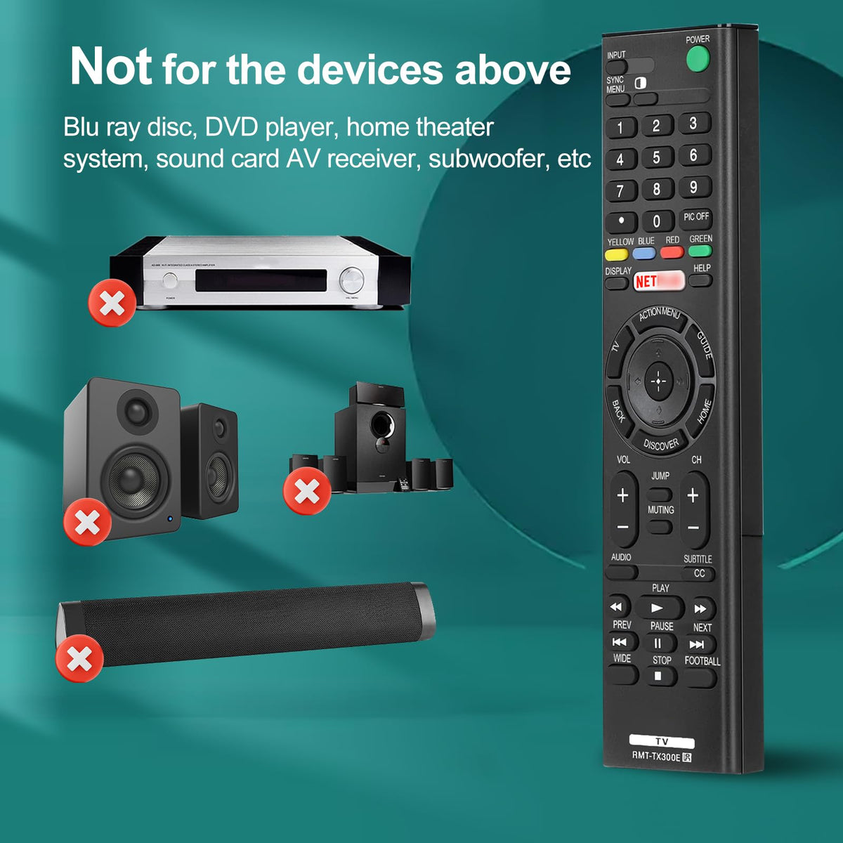 Hisense TV Remote Control, Universal Remote Control Replacement for Hisense VIDAA 4K UHD Smart TV with 12 Shortcut Buttons, No Setup Required