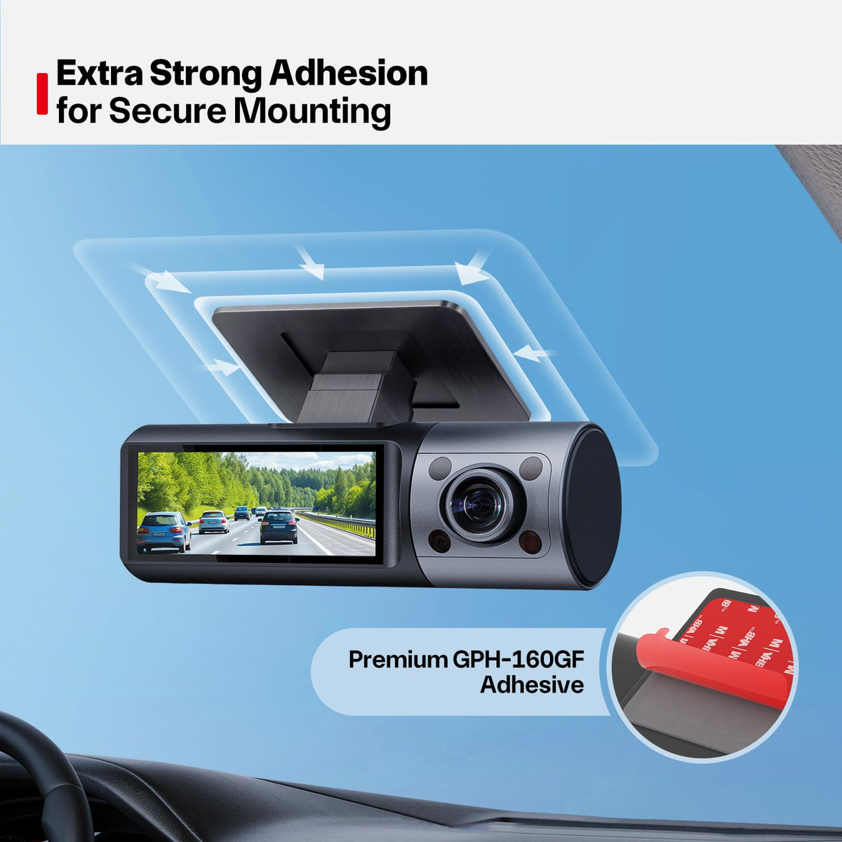 Dash Cam Sticky Pads, 6Pcs Dash Cam Mount Adhesive Pads, Double Sided Sticky Pads for Dashcam GoPro Car Camera Action Camera, Dashcam Sticky Pad for Windscreen & Dashboard, Cuttable Adhesive, 56mm