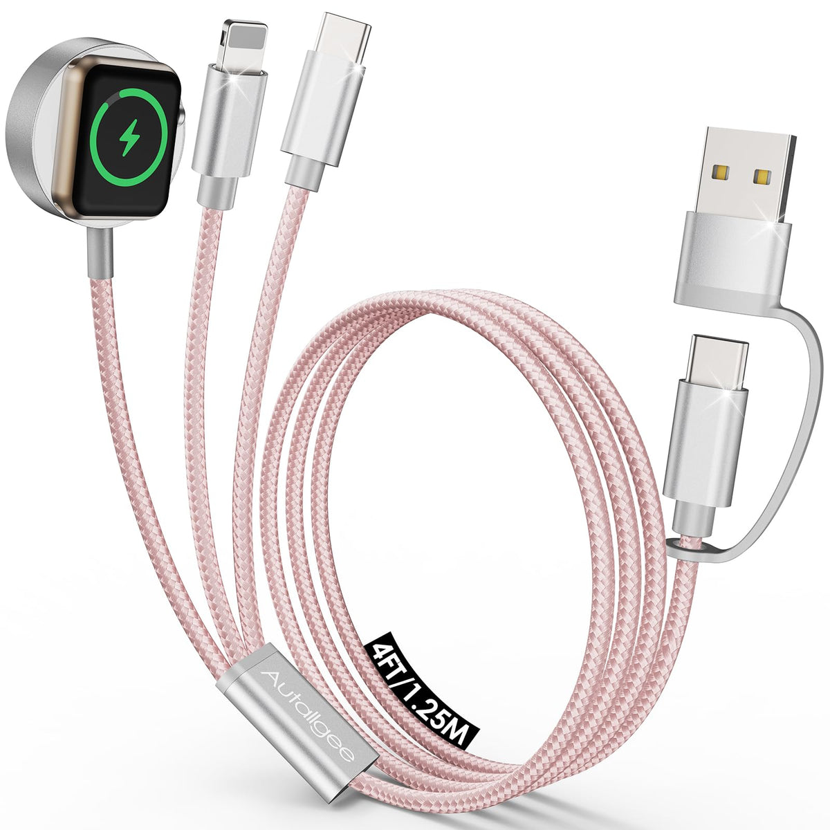 Upgraded 3 in 2 Apple Watch Charger iPhone Charger Cable Travel Essentials