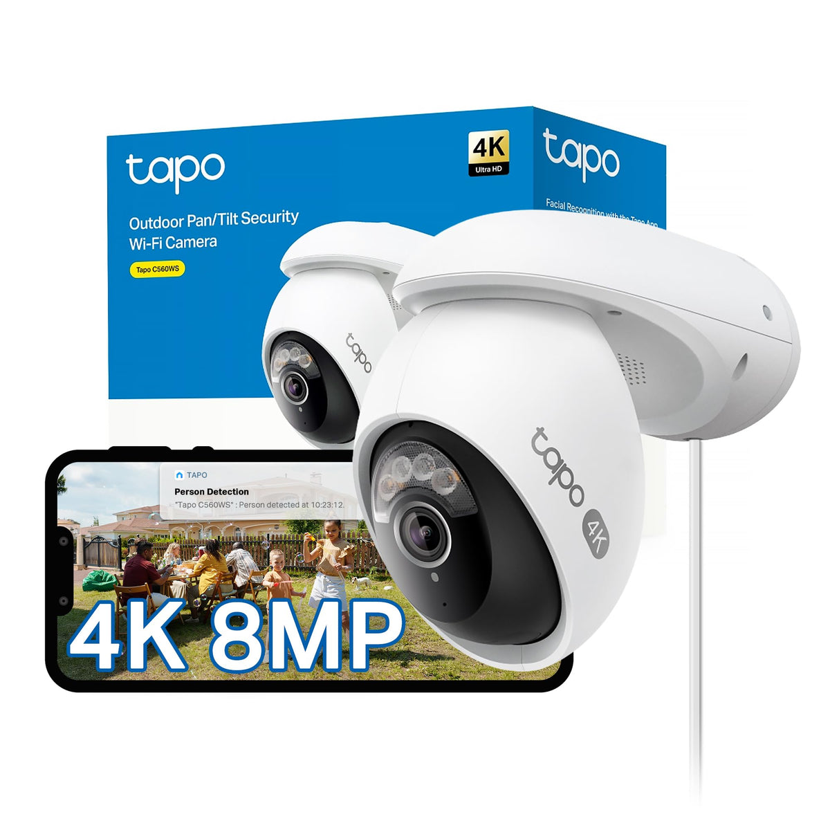 Tapo TP-Link C500 Outdoor Wi-Fi Security Camera, 360° FHD 1080P with Night Vision, Two-Way Audio, Cloud Video Recording, Works with Alexa
