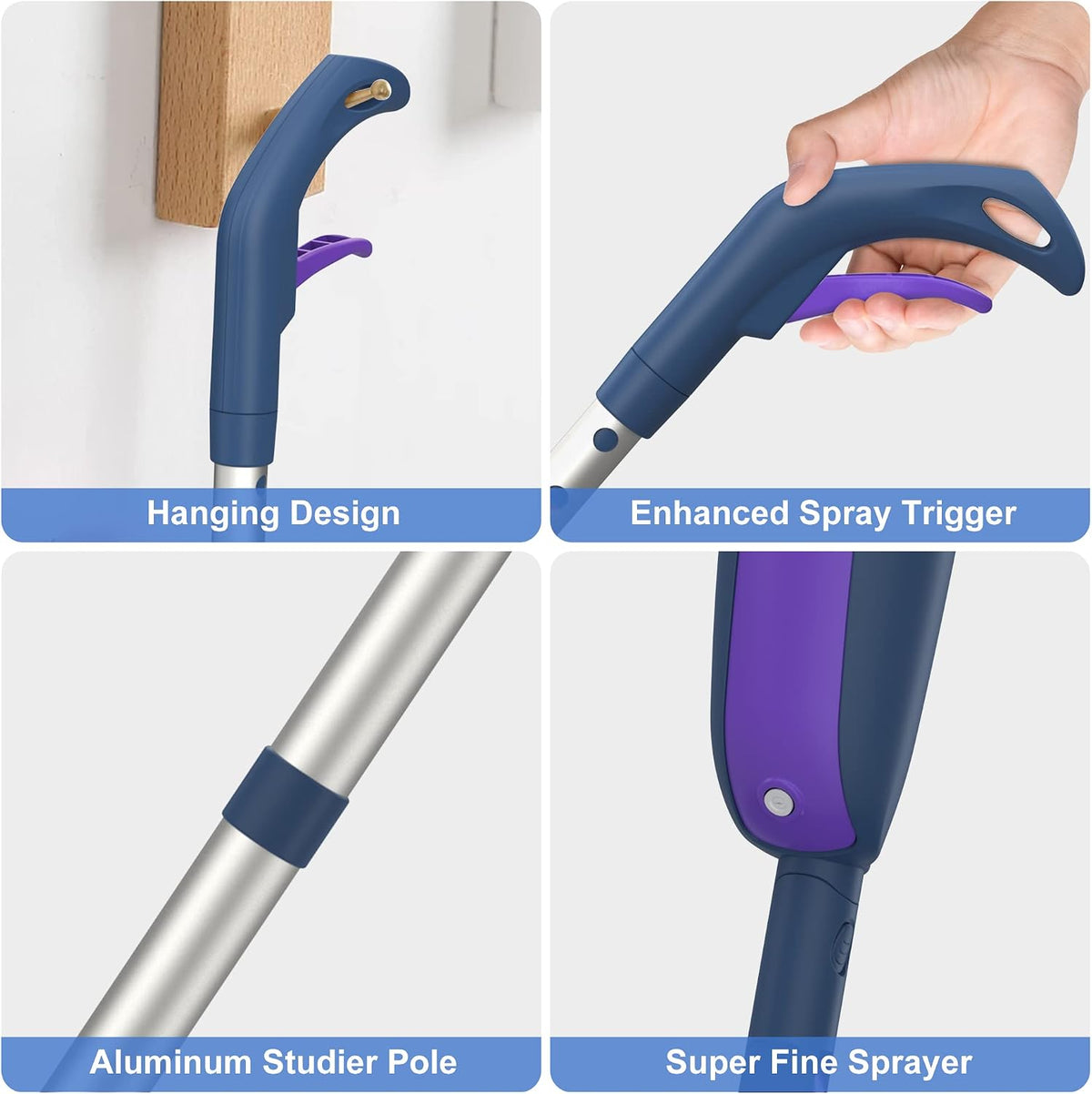 Microfibre Floor Mop with 4 Washable Pads: Spray Mops for Cleaning Floors