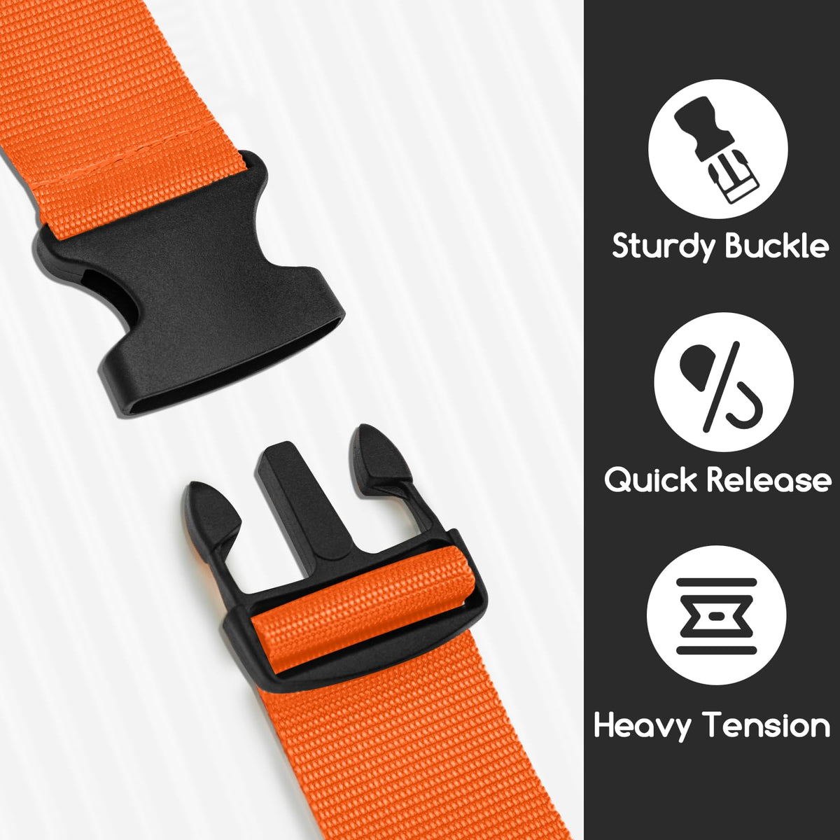 WISYOK Luggage Straps Extended, 4 Pack, 130-250cm Adjustable, Blue Orange
