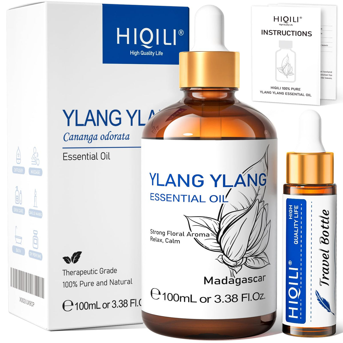HIQILI Tea Tree Oil for Nail Fungus, Skin, Hair, Acne