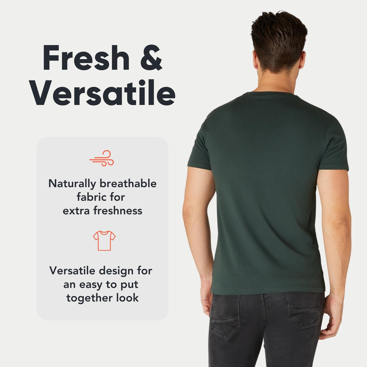 FM London 3/5 Pack Mens T Shirt, Premium Weight, 100% Cotton & Super Soft