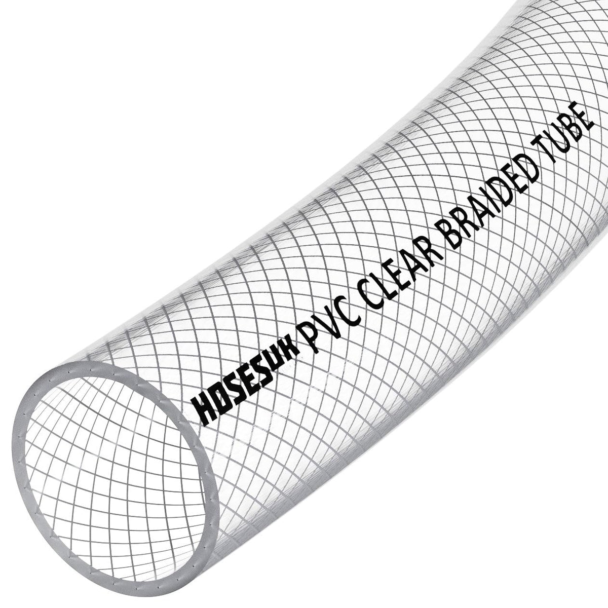 6mm (1/4") ID PVC Clear Reinforced Braided Air, Water, Oil, Gas, Food Flexible Plastic Hose Tube 22 Metres