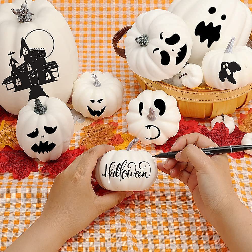 7Pcs Artificial Pumpkin,Fake Pumpkin,Autumn Decoration for Thanksgiving Halloween Christmas