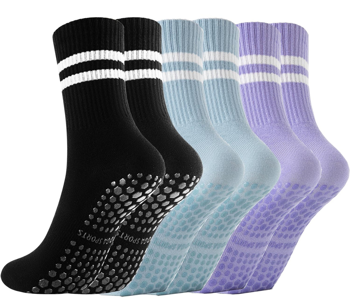 Non Slip Yoga Grip Pilates Socks for Women&Men Anti Slipper Grippy Socks for Ballet, Hospital, Dance, Trampoline, Barre