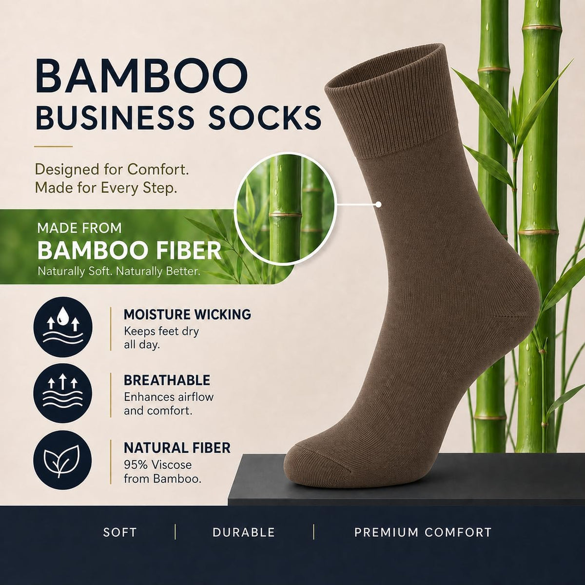 WeciBor Men's Bamboo Seamless Socks 6/12 Pack