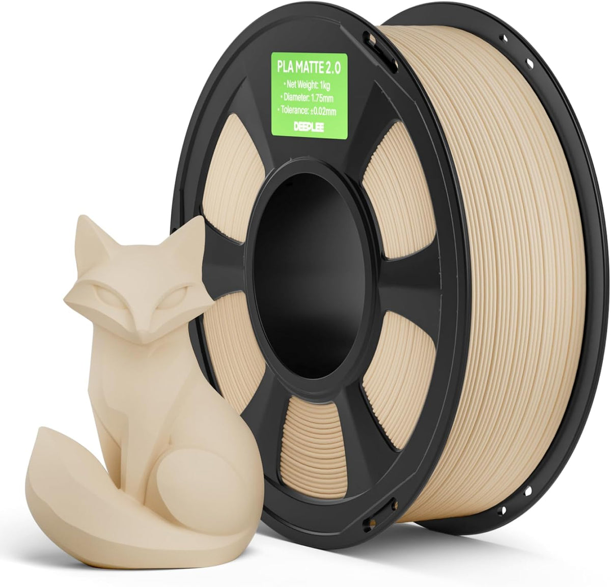 DEEPLEE PLA Filament, Matte 2.0 3D Printer Filaments 1.75mm Beige 1KG