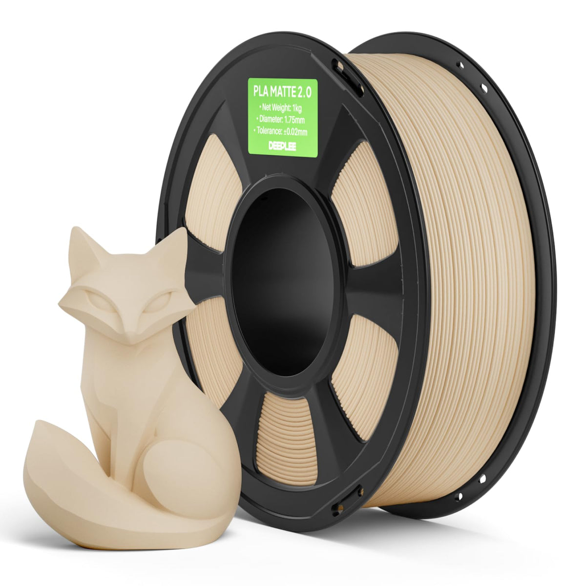 DEEPLEE PLA Filament, Matte 2.0 3D Printer Filaments 1.75mm Beige 1KG