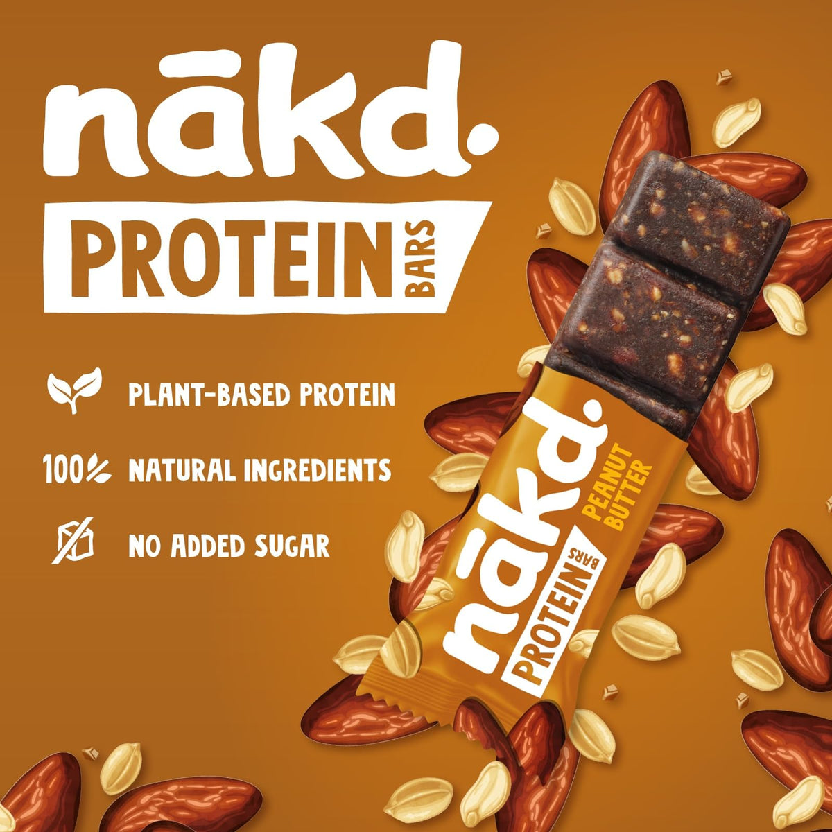 Nakd Cocoa Hazelnut Protein Bar - Vegan - Gluten Free - Healthy Snack, 45g (Pack of 16 bars)